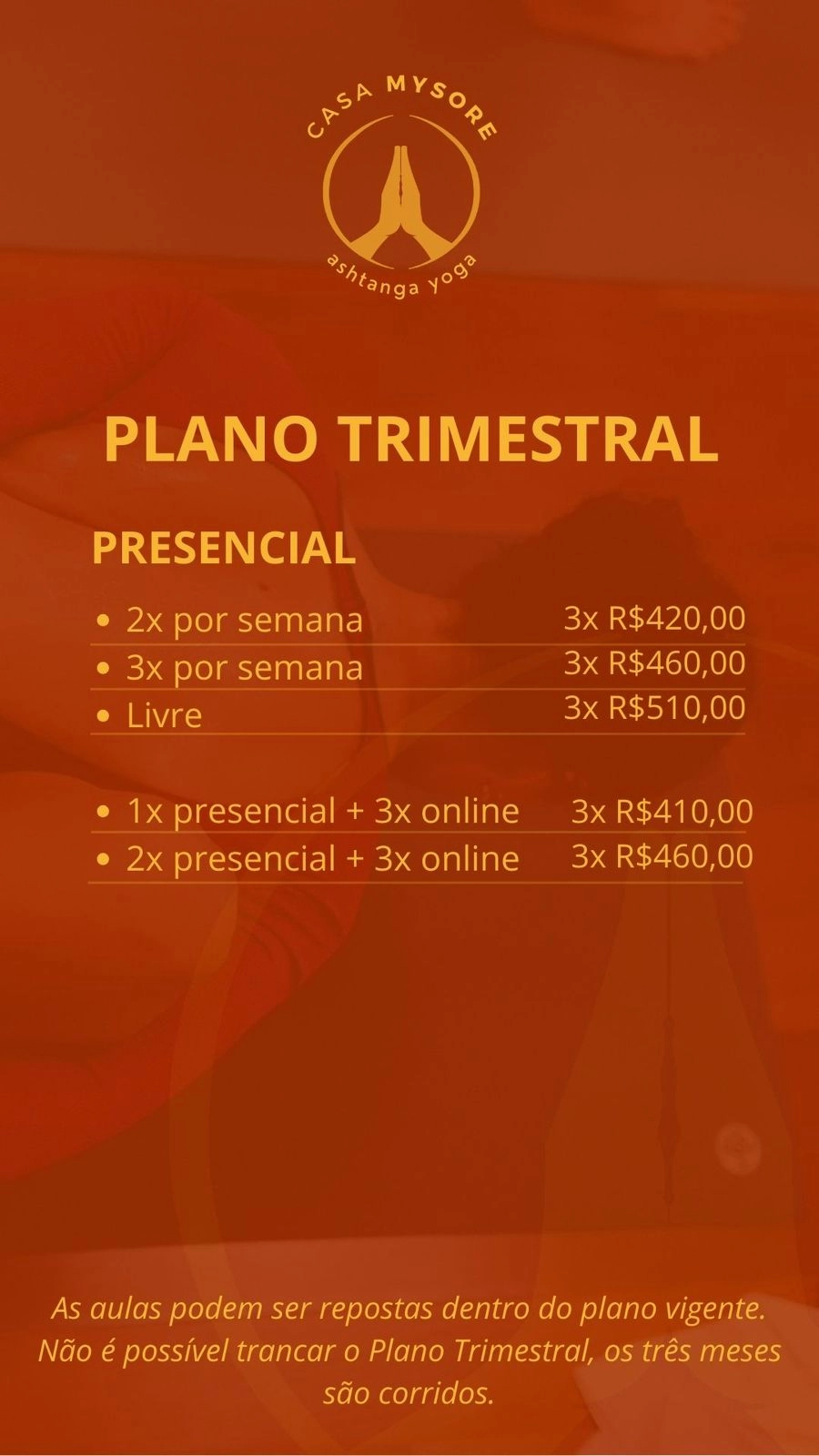 Plano trimestral presencial