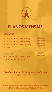 Planos mensais - Online