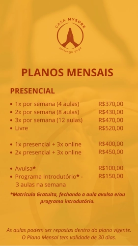Planos mensais presencial